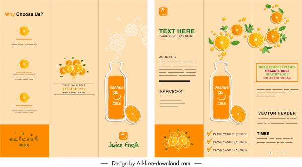 orange juice brochure classic flat colored sketch