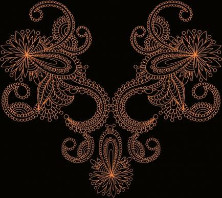 lace decor template classic symmetric shape elegant dark