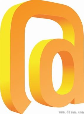 orange letters icon vector