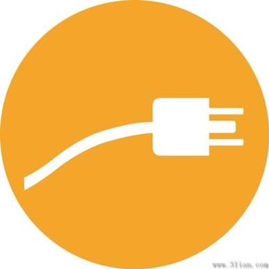 orange plug icon vector