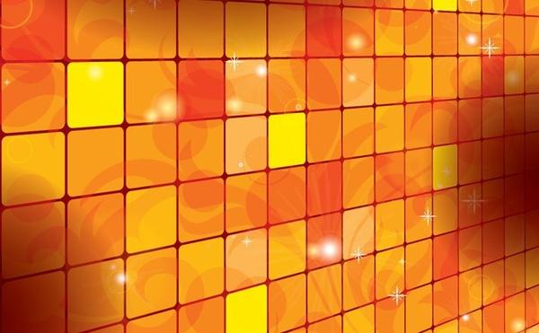 orange squares background sparkling vignette decoration