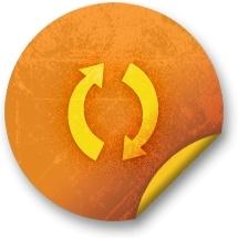 Orange sticker badges 054