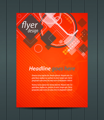 orange style flyer design vector