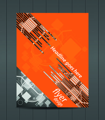 orange style flyer design vector