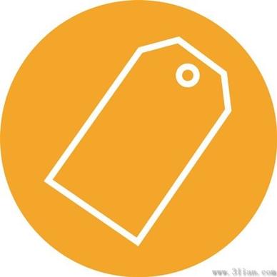 orange tag icon vector