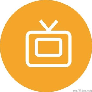 orange tv icon vector
