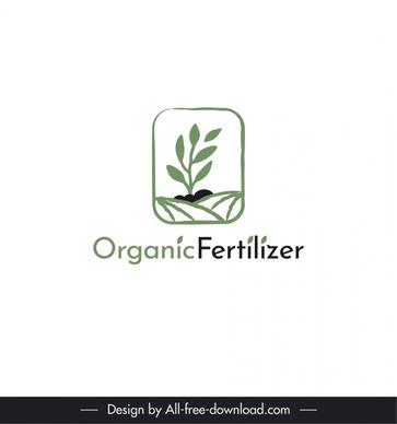 organic fertilizer logo flat handdrawn 