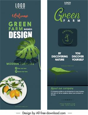 organic food leaflet templates elegant dark classic design