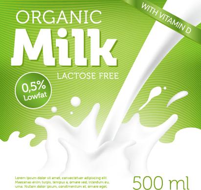 organic milk advertising poster vector