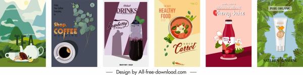 organic product advertising banners colorful elegant classical design