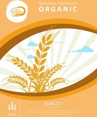 organic product advertising brown barley design curves decoration