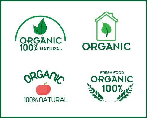 organic product logo sets collection various symbols design