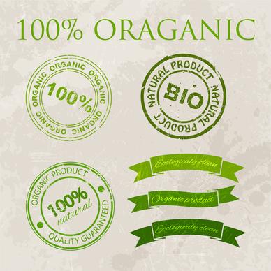 organic products warranty vector design with green illustration