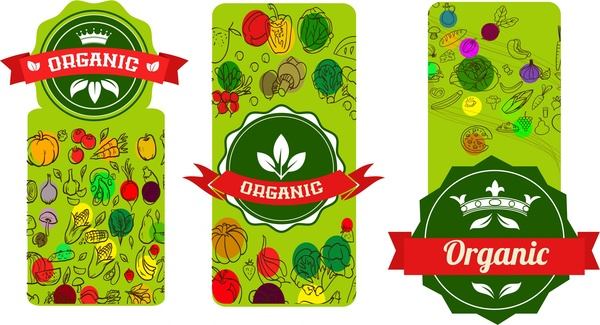 organic promotion tags various elements in vertical style