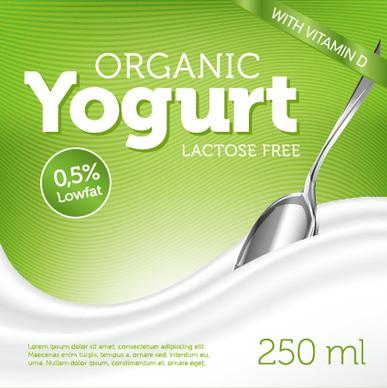 organic yogurt advertising poster vector