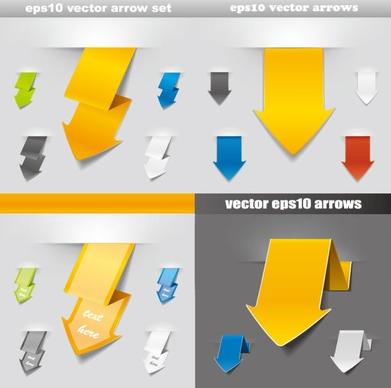origami arrow 02 vector