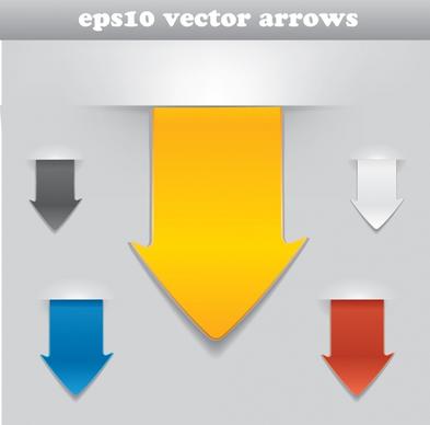 decorative arrows templates colored modern 3d edge design