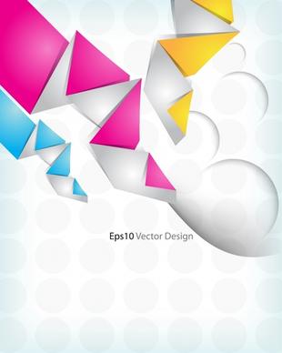decorative background template bright colorful origami shapes sketch