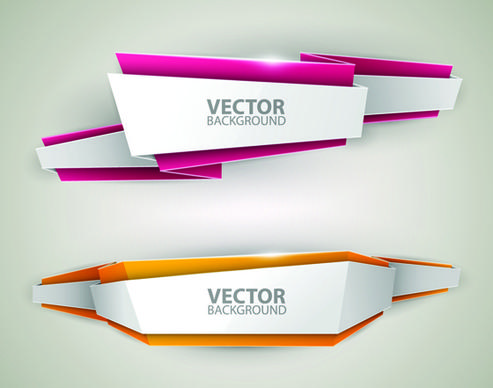 origami colored banner graphics vector