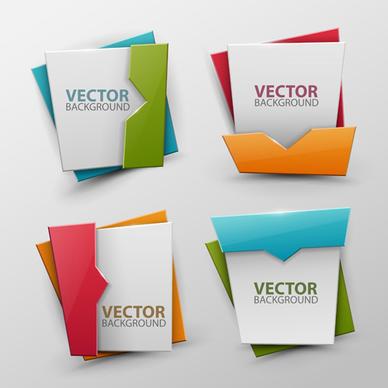 origami colored banners colored vectors