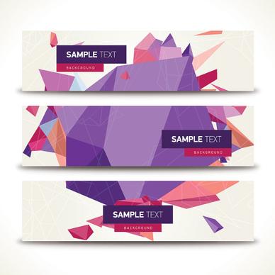 origami geometric shapes vector banner