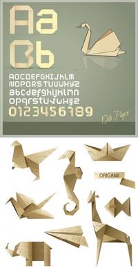 origami letter and graphics vector