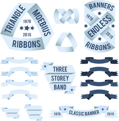 origami ribbon banners vector design