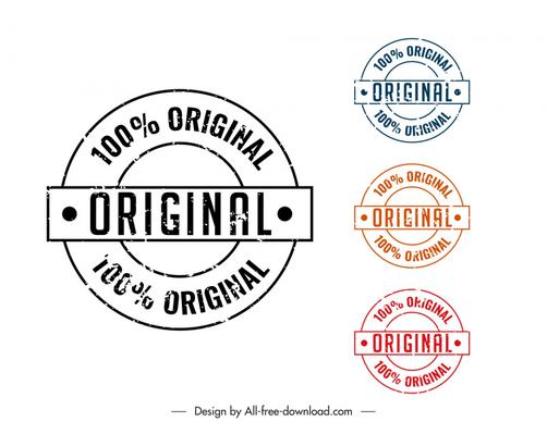 original copy stamps templates retro flat circle shapes
