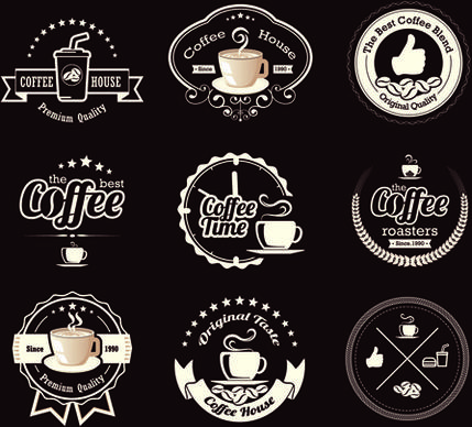 original design coffee labels vector