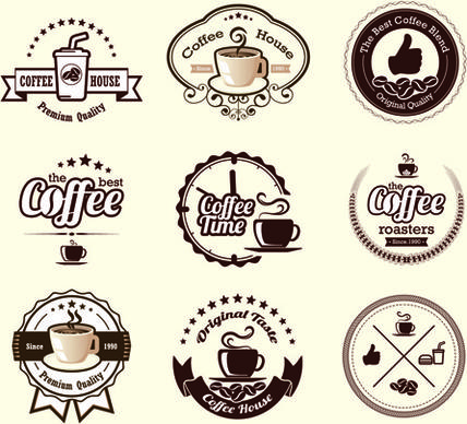 original design coffee labels vector
