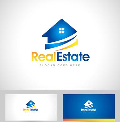 original design logos with business cards vector