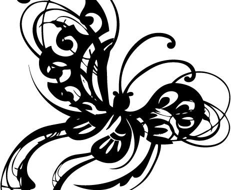 Ornamental Butterfly Abstract Stylized Wings
