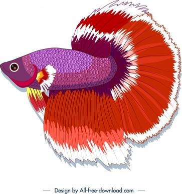 ornamental fish icon colorful design