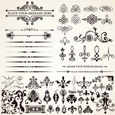 ornaments elements vector border graphic