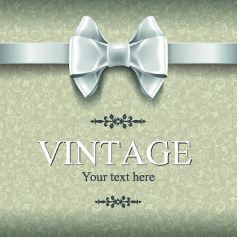 ornate bow and vintage background vector graphic