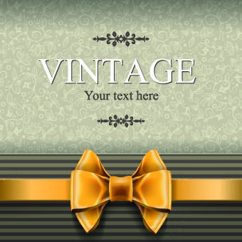ornate bow and vintage background vector graphic