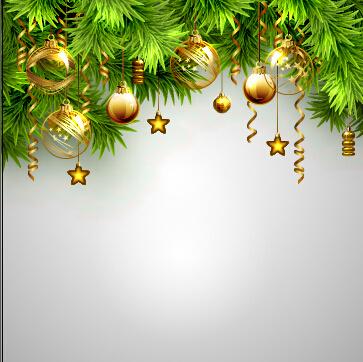 ornate christmas ball and baubles vector background