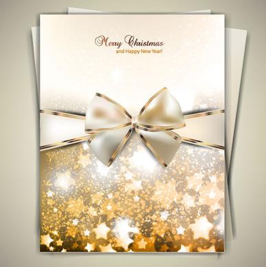 ornate christmas cards with bow vector