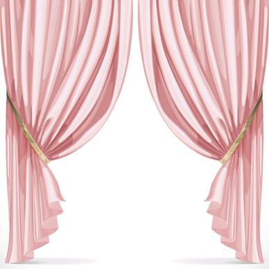 ornate curtains design vector set