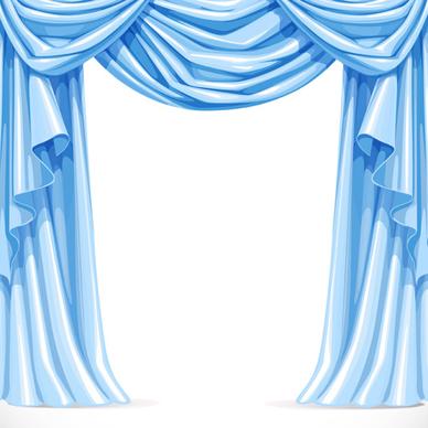 ornate curtains design vector set