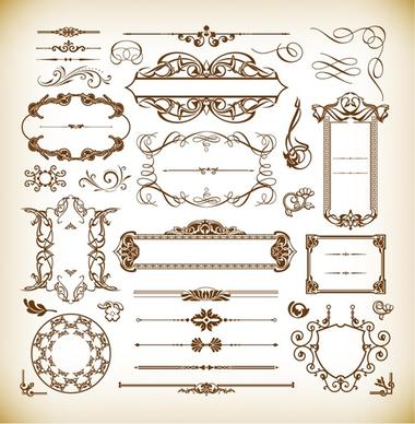 ornate design elements vector set
