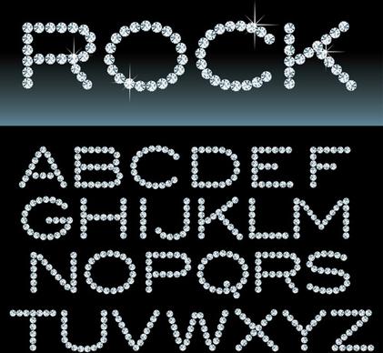 ornate diamond alphabet font vector