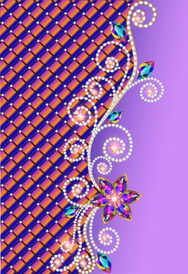 ornate diamonds art background vector