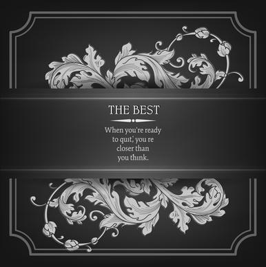 ornate floral with dark background vector