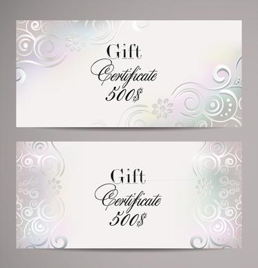 ornate gift certificates template vectors