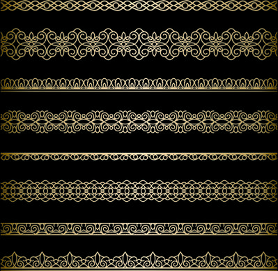 ornate golden borders ornament vector