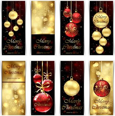 ornate golden christmas cards vector graphics