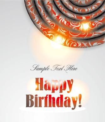 ornate happy birthday card background vector