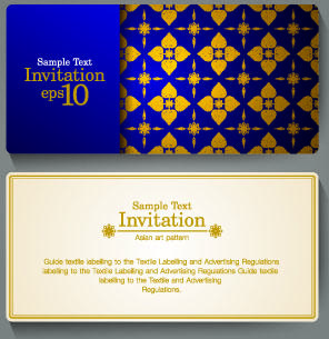 ornate invitation cards design vector