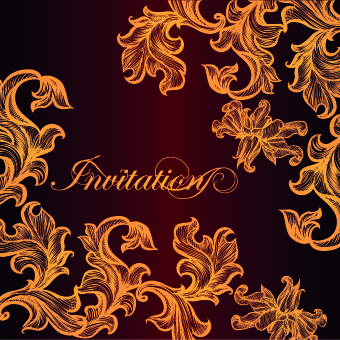 ornate invitation creative design background art